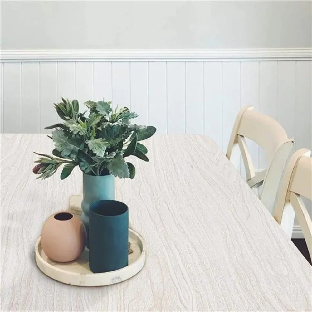 White Wood Contact Paper Wood Peel and Stick Wallpaper 17.7“×118”